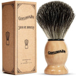 Gentleman Jon black badger hair shaving brush front view