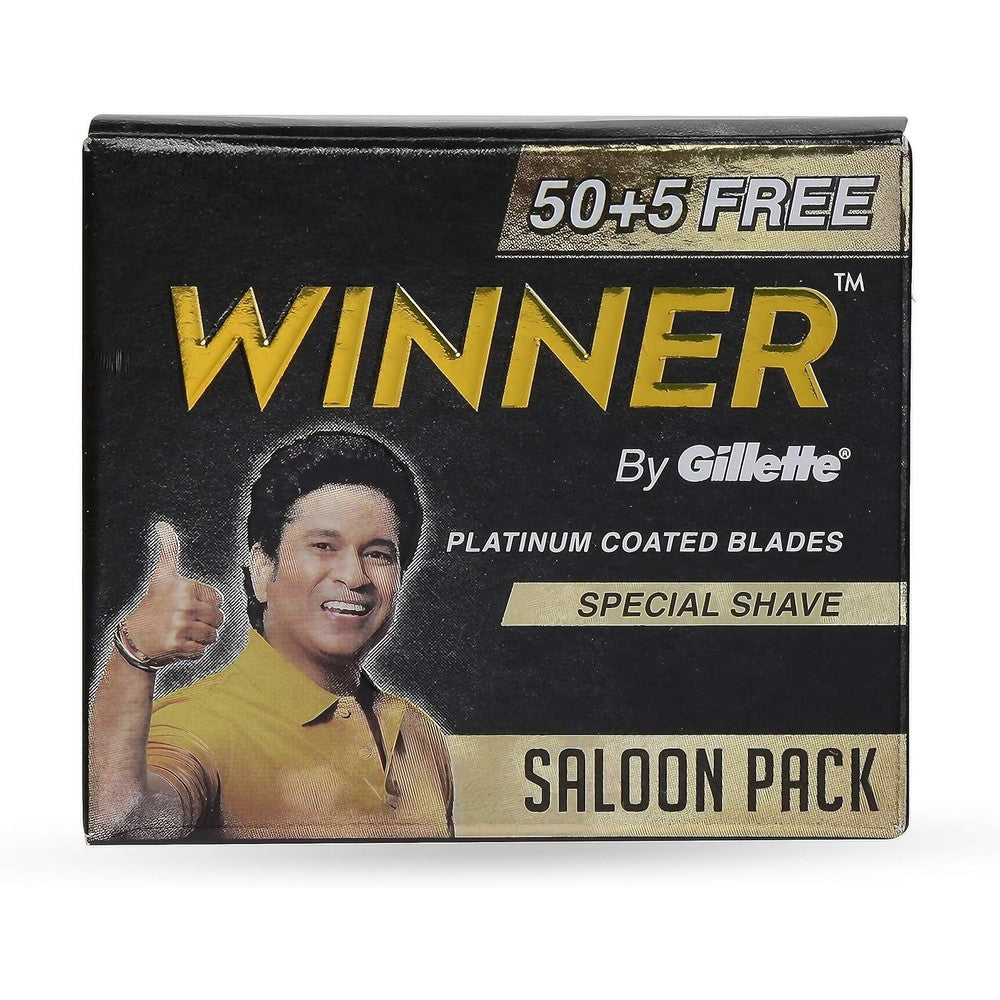 Gillette Winner Platinum Double Edge Razor Blades 55 count pack front view