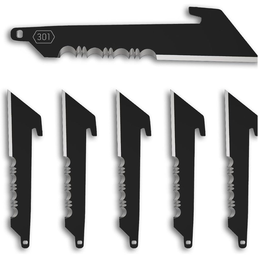 Outdoor Edge RazorSafe 3 inch serrated utility blades 6 pack front view