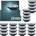 Gillette Mach3 razor blade refills 24 count front view