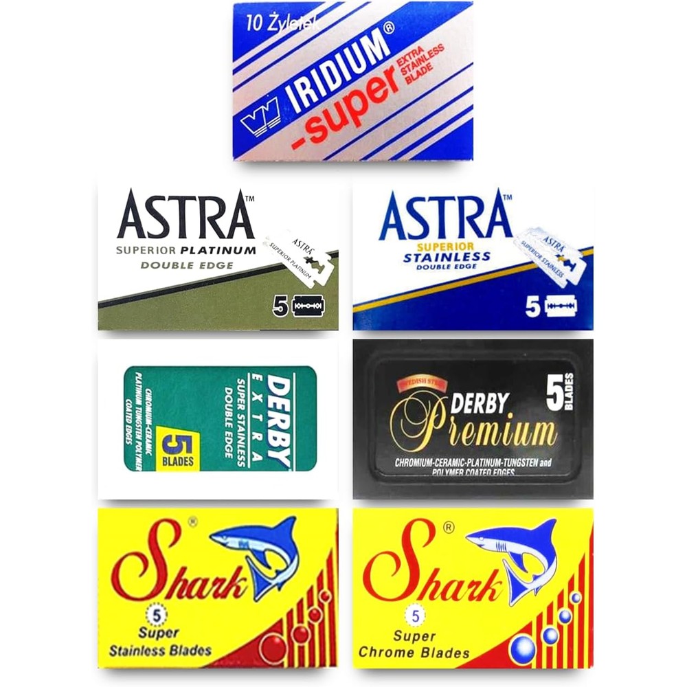 Razor Blades Club 40-count double edge razor blade sampler pack front view