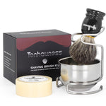 Aethland 4 in 1 shaving brush kit with badger hair brush