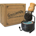 Gentleman Jon Complete Shaving Brush Kit front view with 4-piece set