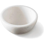 Supply Marble Shaving Bowl front view handcrafted from solid white stone on a bathroom counter