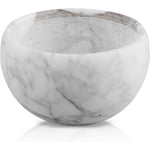 Linkidea Marble Shaving Bowl front view featuring premium natural stone texture on a bathroom counter