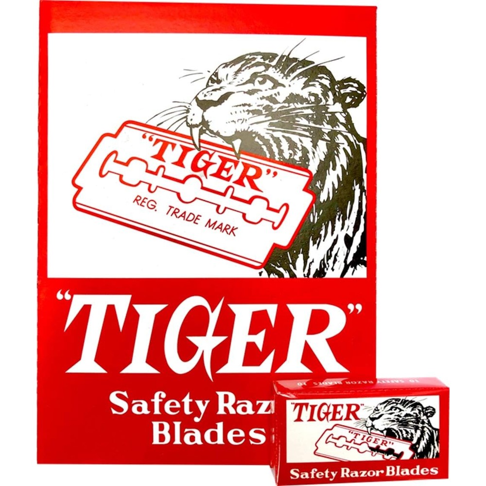 Czech Blades Tiger Carbon Double Edge Razor Blades 100 count front packaging view