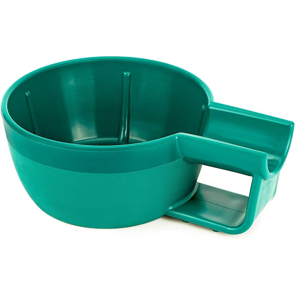 Linkidea plastic shaving soap bowl front view showcasing the green finish and wide mouth design