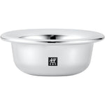 ZWILLING Classic shaving bowl front view showing polished silver chrome finish and brand logo.