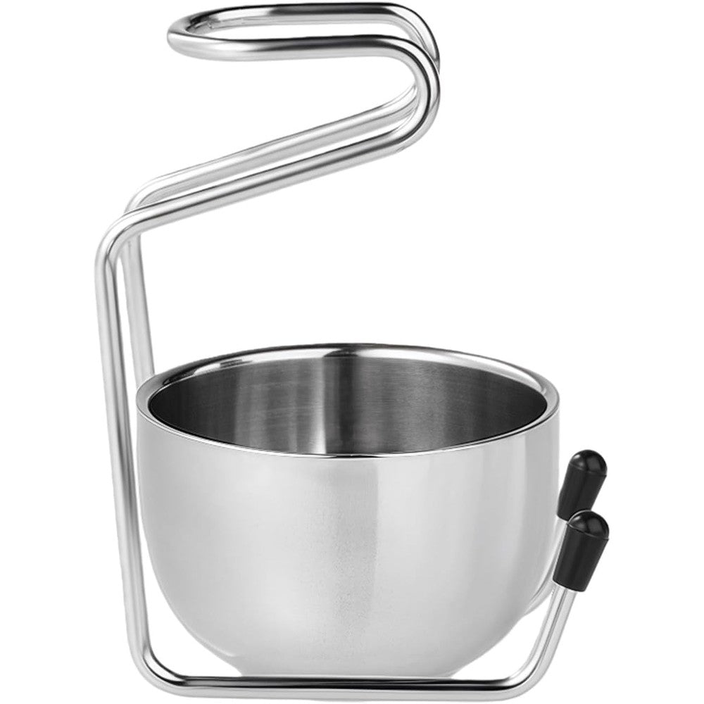 Naramax 2-in-1 stainless steel shaving bowl and stand set front view for men grooming organization