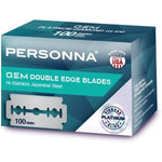 Personna GEM Platinum Diamond Glide Double Edge Blades 100 count pack front view