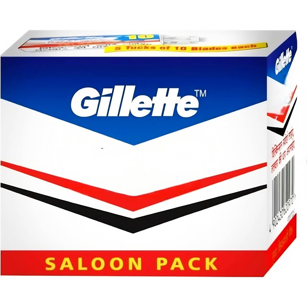 Gillette Wilkinson Sword Saloon Double Edge Razor Blades 50 count box front view