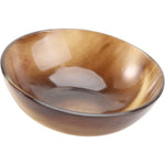 Healifty yak horn shaving bowl front view showcasing natural brown polished finish