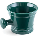 Linkidea acrylic shaving mug front view showing green finish and premium wet shaving cup design.