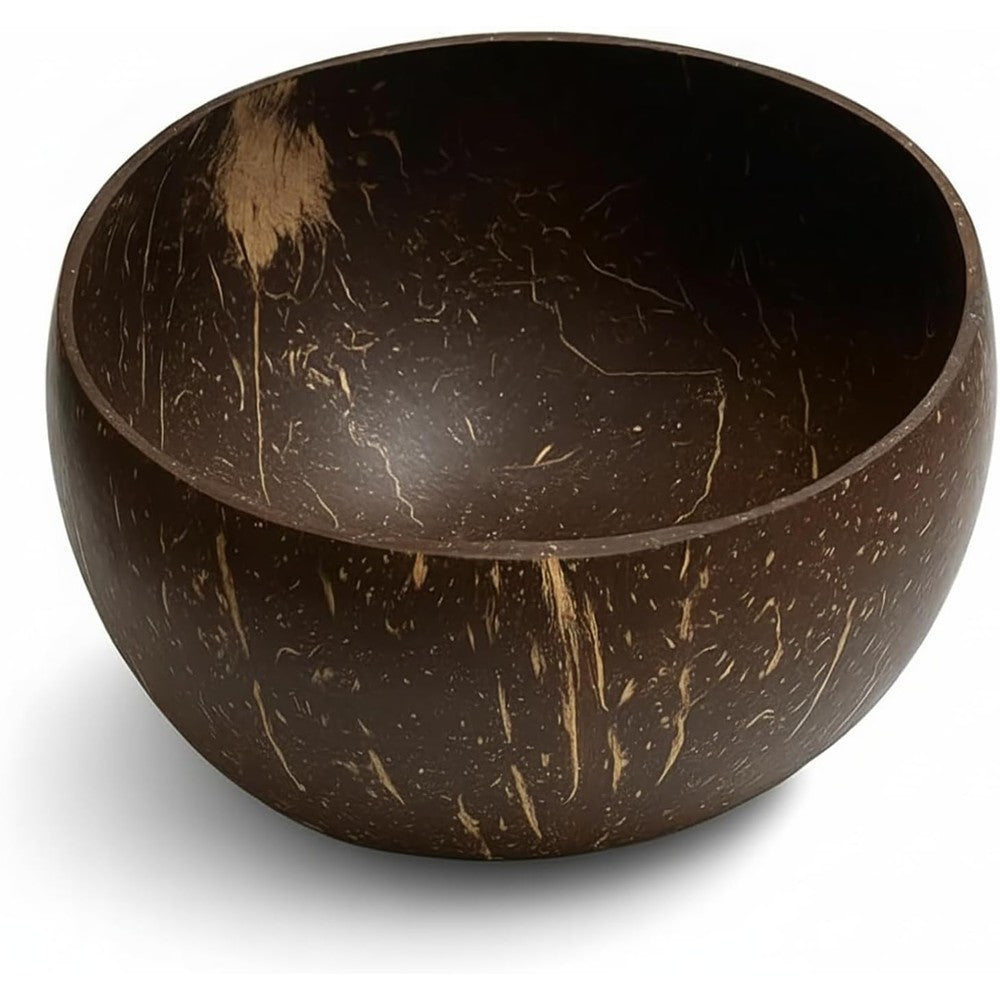 SPOSAFE natural coconut shell shaving soap bowl front view for men traditional wet shaving