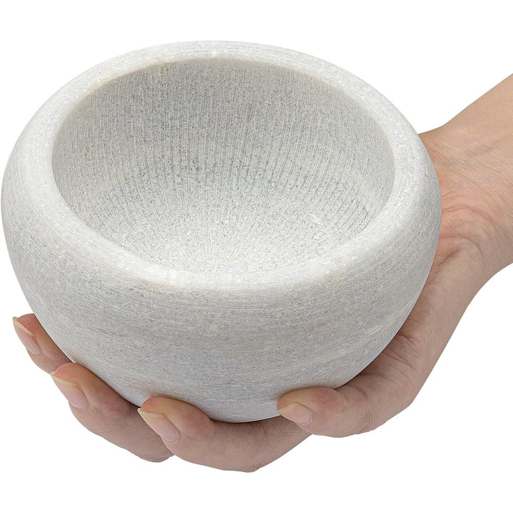 CHARMMAN natural white marble shaving soap bowl front view premium men grooming accessory
