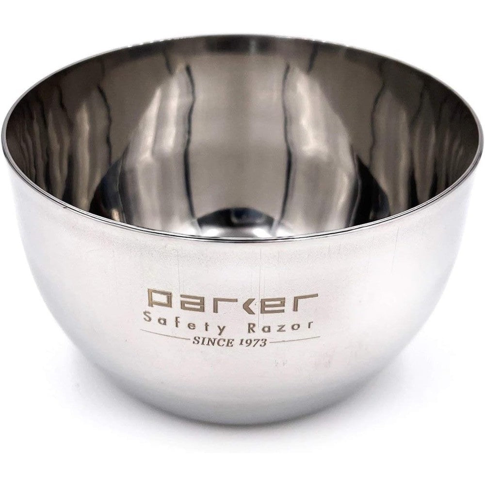 Parker Safety Razor Deluxe Unbreakable Stainless Steel Shaving Bowl front view for premium grooming