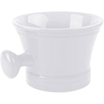 Linkidea ceramic shaving mug front view with glossy white finish