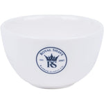 Royal Shave Ceramic Textured Shaving Bowl front view showing premium white finish.