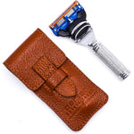 Parker Travel Fusion Safety Razor front view with chrome textured handle