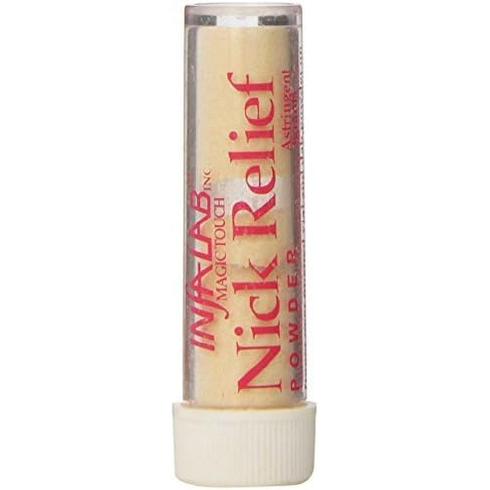 Infalab Magic Touch Nick Relief Styptic Powder box of twenty four vials front view for professional shaving and first aid care