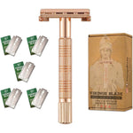 Vikings Blade Safety Razor for Women Eva front view rose gold metal razor
