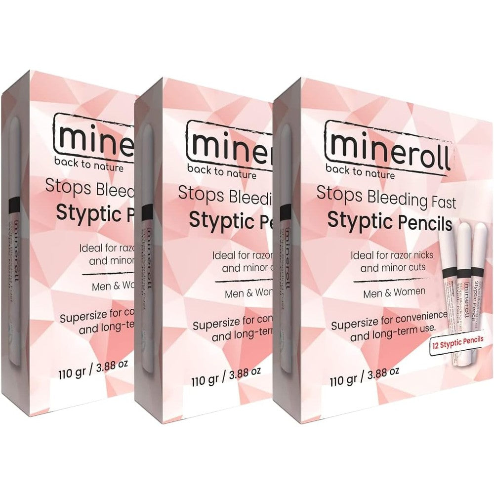 MINEROLL styptic pencils shave accessories front view for bleeding relief