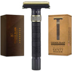 Vikings Blade Emperor Augustus adjustable safety razor front view showcasing vintage bronze handle