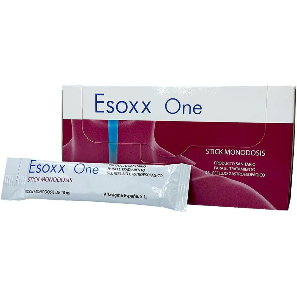 Alfasigma Esoxx One 20 Sticks front view showing packaging for acid reflux relief.