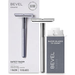 Bevel Safety Razor front view showcasing premium silver brass weighted handle.