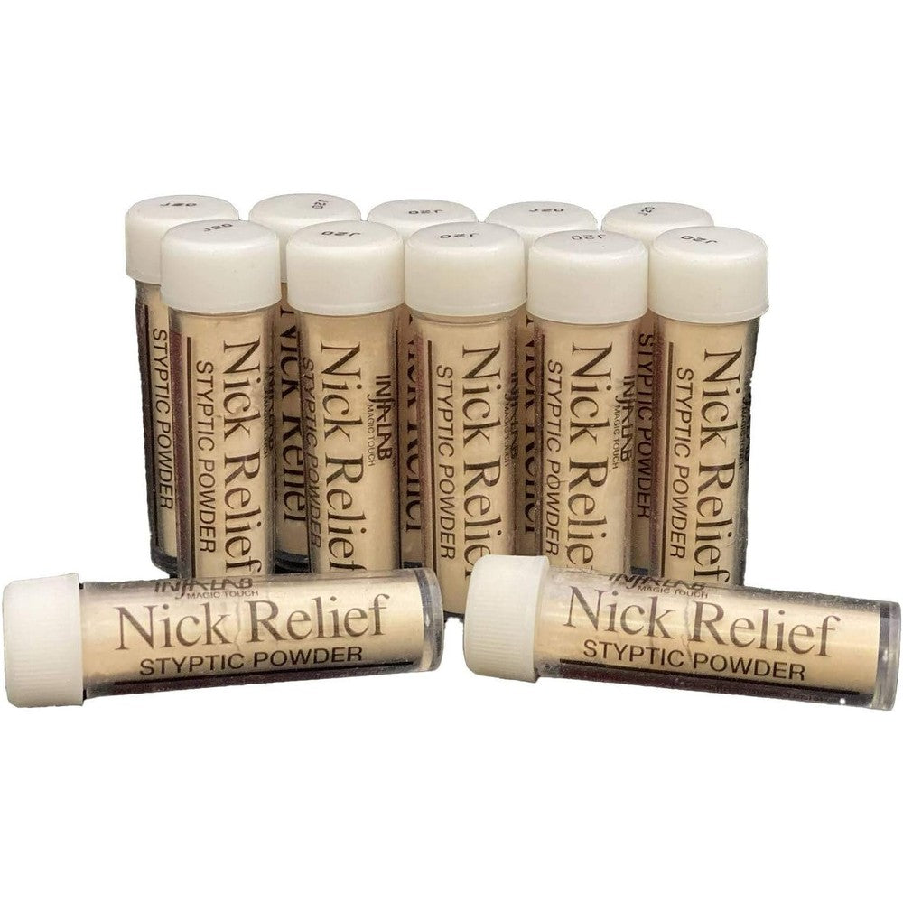 YGACHE Infa-Lab Magic Touch Nick Relief Styptic Powder front view premium shaving care
