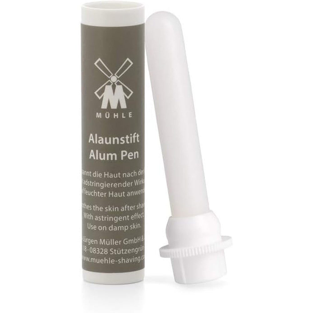 MÜHLE Styptic Pencil natural alum stone aftershave stick front view for shaving cuts