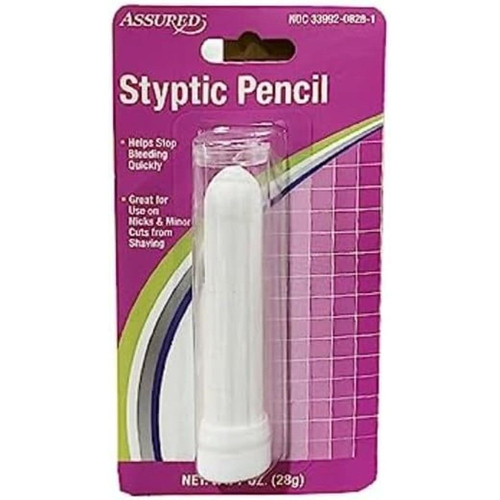 Assured Styptic Pencil 1 Ounce front view package for shaving nicks.