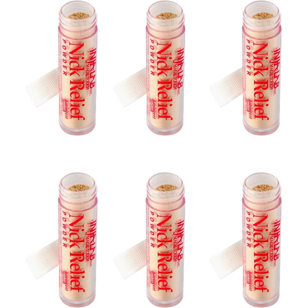 Infalab Nick Relief Styptic Powder six vials front view professional grooming first aid