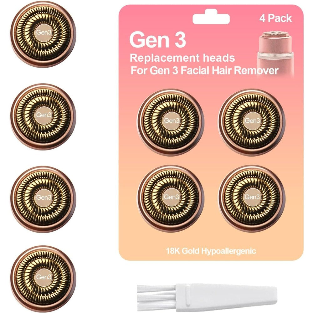Frasam 4-Pack Facial Rose Gold Gen 3 Replacement Heads front view