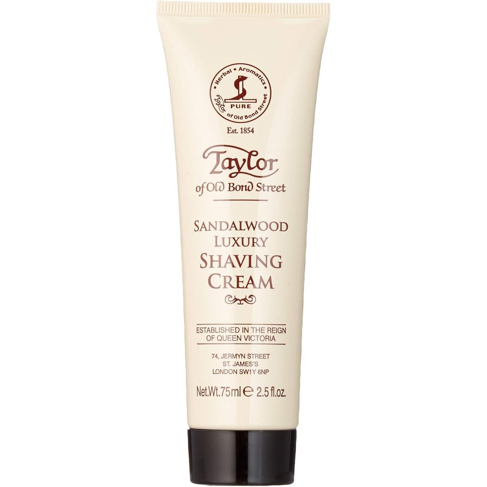 Taylor of Old Bond Street Sandalwood Shaving Cream 75ml tube front view