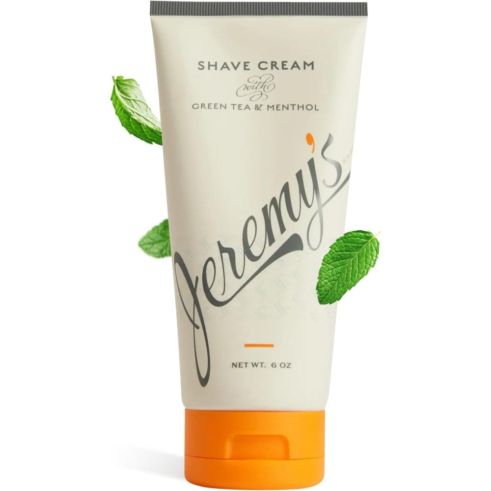 Jeremy's Razors Shaving Cream front view premium USA men's grooming tube