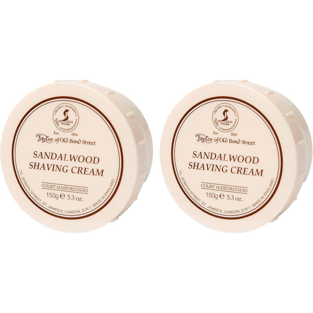 Taylor of Old Bond Street Sandalwood Shaving Cream Bowl front view luxury wet shaving set