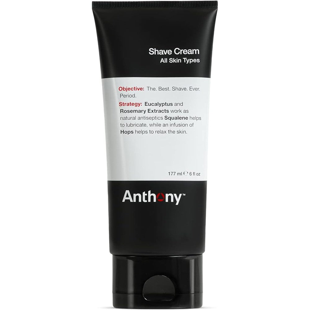 Anthony Shaving Cream for Men Sensitive Skin 6 Fluid Ounce front view premium USA imported grooming product
