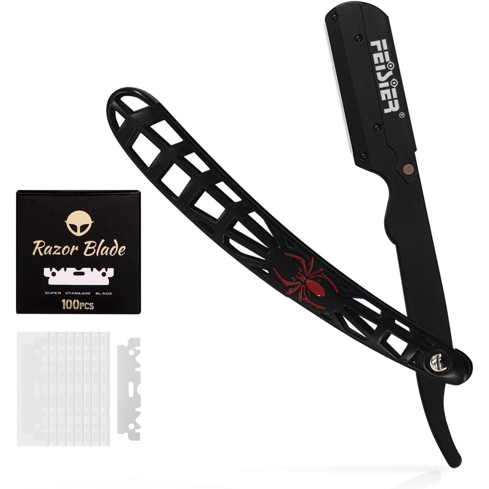 Feisier professional straight razor with 100 blades front view