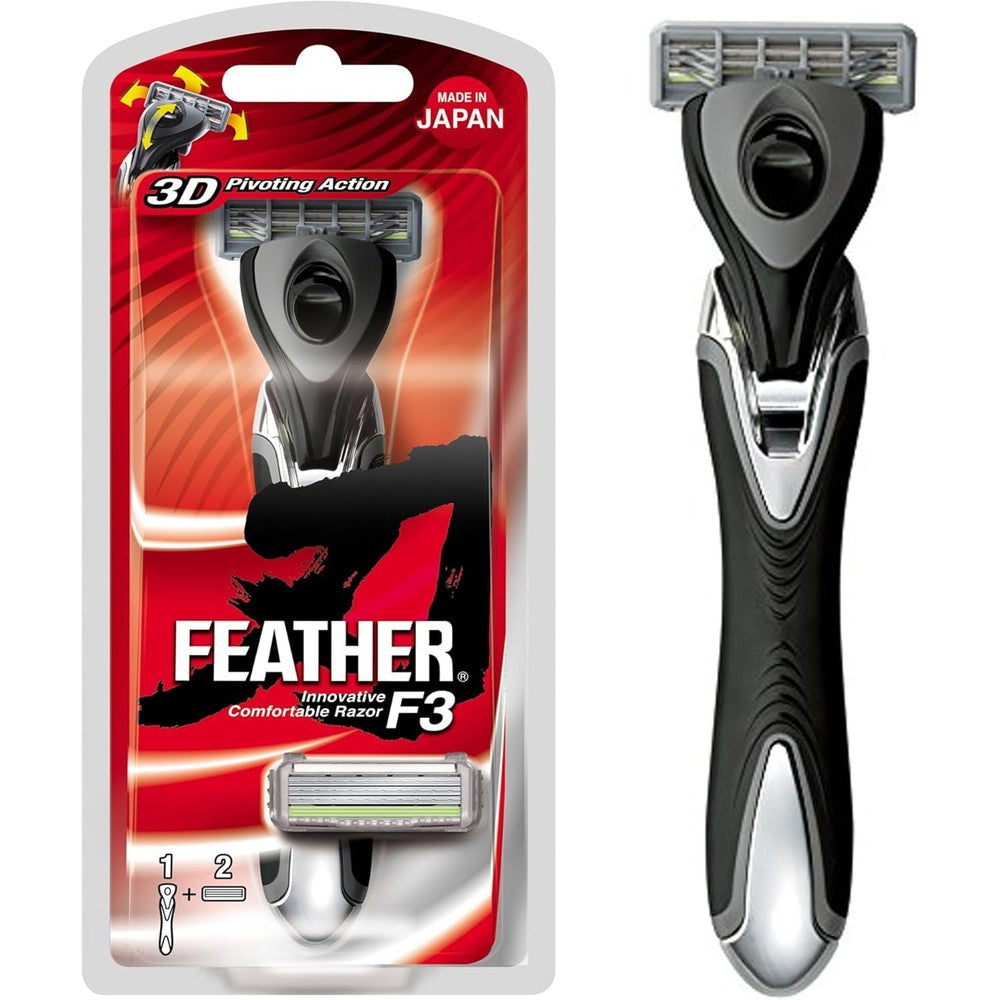 Feather F3 Shaving Razor front view for grooming