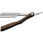 Feather Artist Club SS Scotch Wood folding straight razor front view
