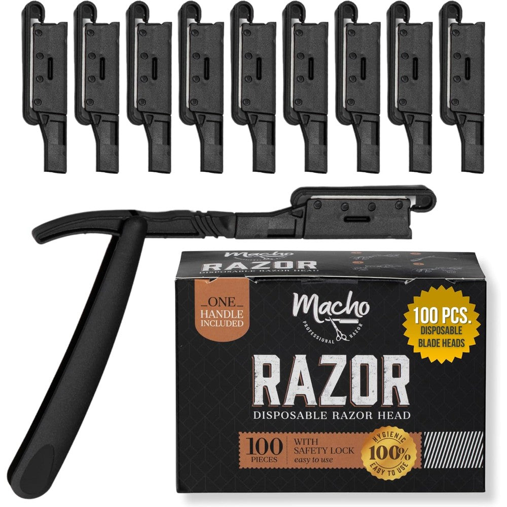 Better Barber professional disposable straight razor kit with 100 blades.