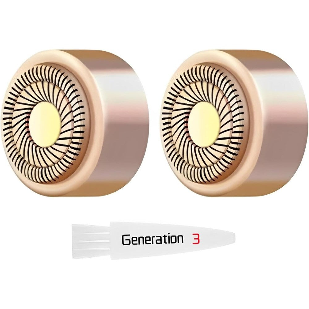 Youngpro Generation 3 replacement heads for flawless facial hair remover front view