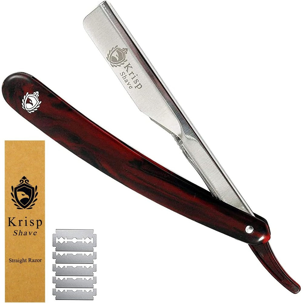 Krisp Shave professional straight edge barber razor front view