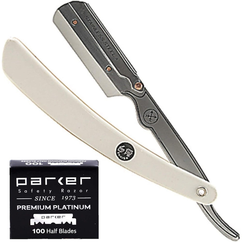 Parker SRW professional stainless steel barber razor front view