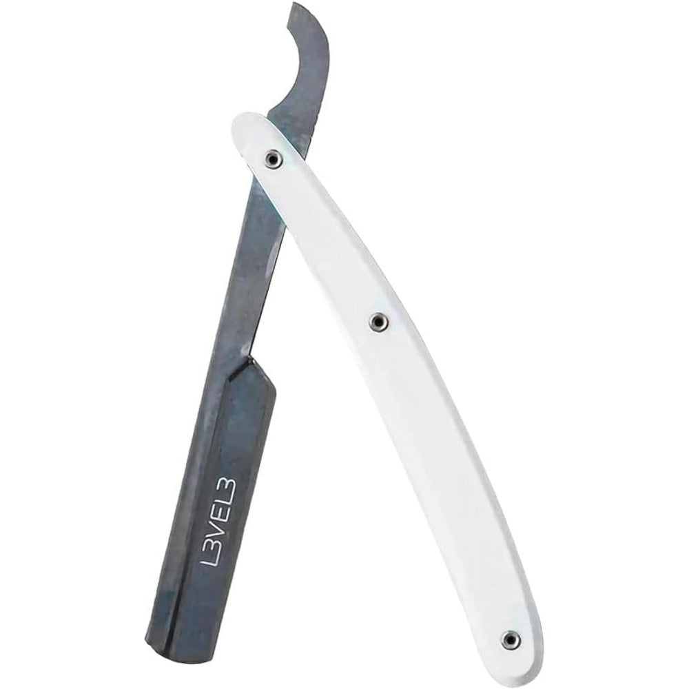L3 Level 3 Turkish straight edge razor white front view