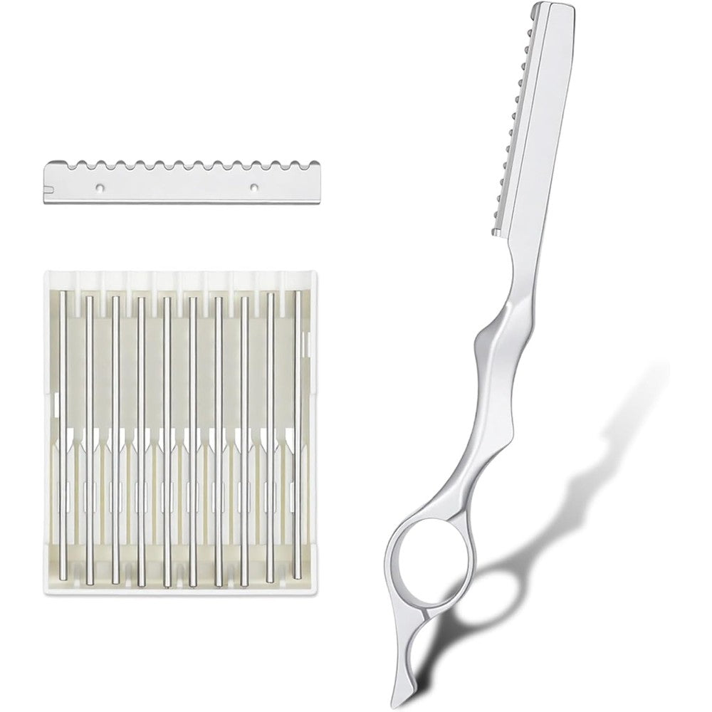 Juanxian professional stainless steel hair thinning razor kit front view