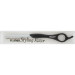 Feather styling razor black front view professional hair tool