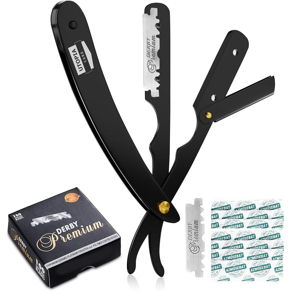 Utopia Care professional barber straight edge razor front view