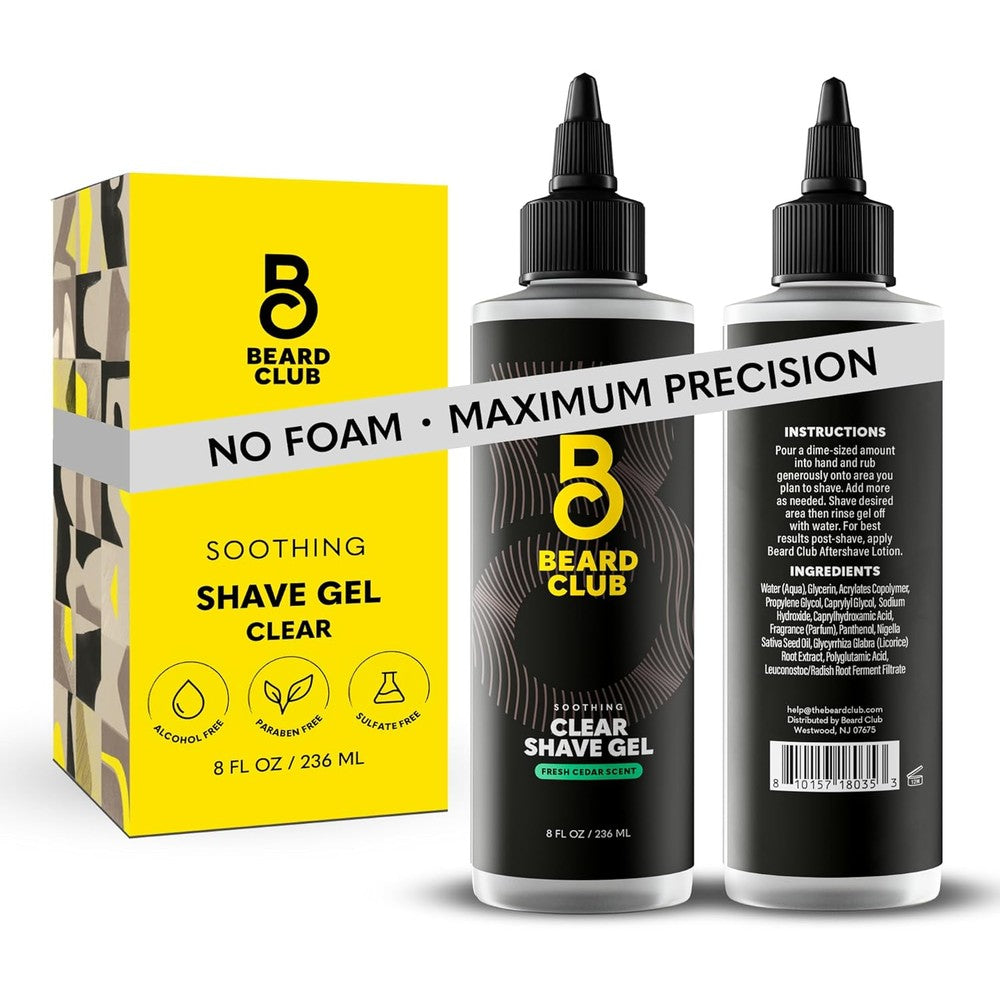 The Beard Club Premium Shaving Gel front view bottle